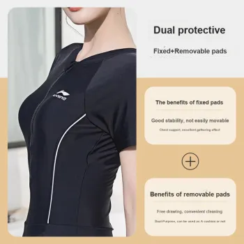 LiNing Sports Fashion Collection Swimming Sets Nylon Spandex Polyester Swim Pool Beach Vacation Women's Black