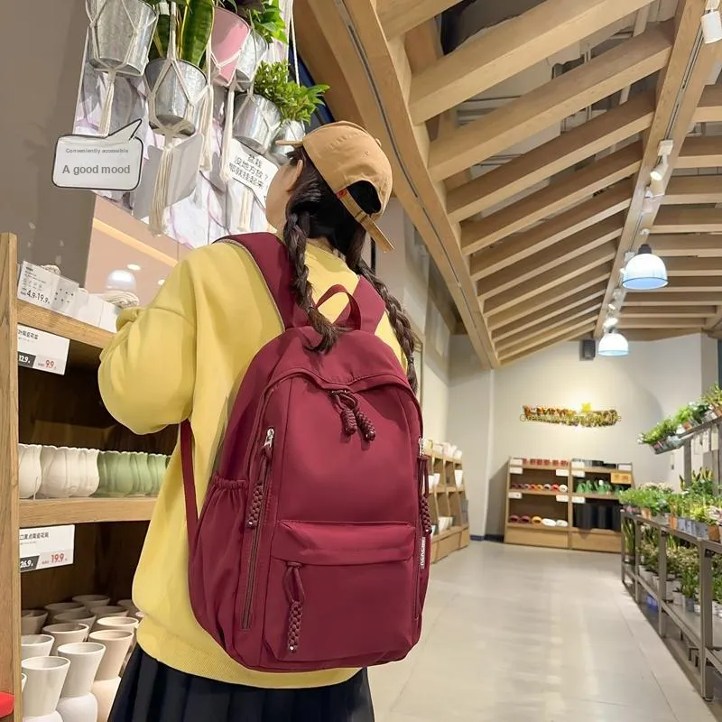 FAMAN Nylon Backpack Regular Women's Black/Red/Yellow/Pink/White-13