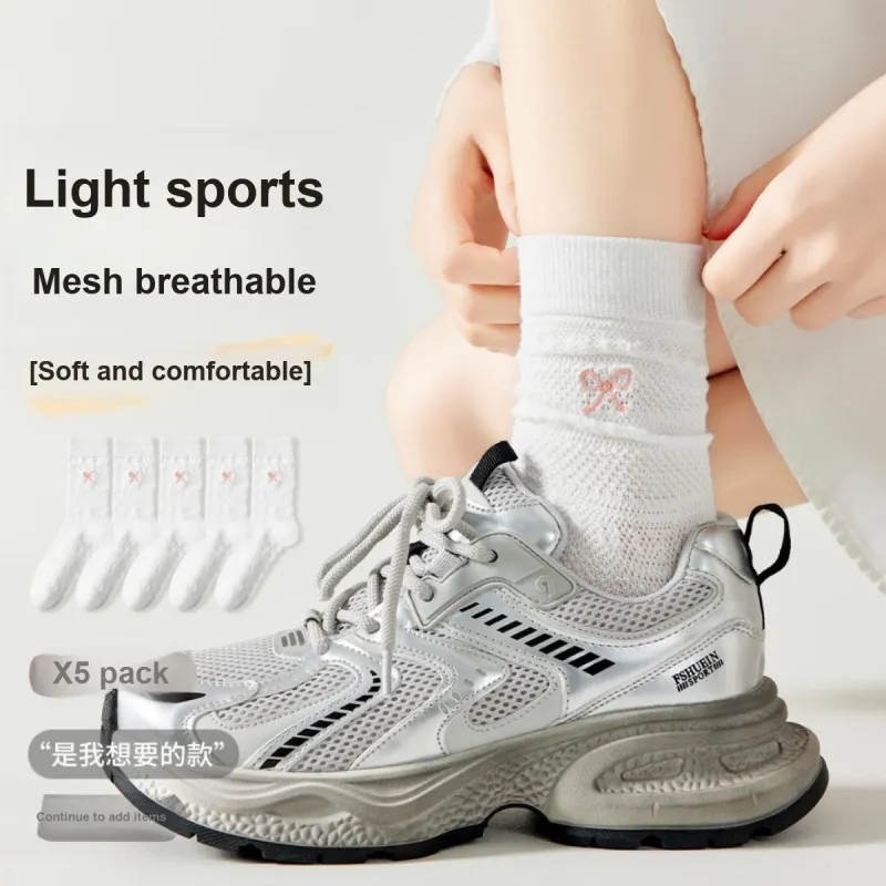 MIIOW Mid Calf Socks Women's 5 Pack-1