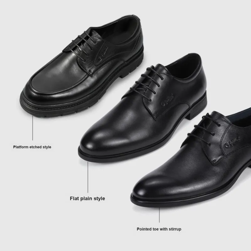 GOLDLION Dress Shoes Men Low-Top Black-2