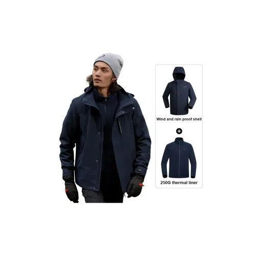 NORTHLAND Профессиональный Водонепроницаемый и Ветрозащитный Ветровка Мужской Однотонный 3 в 1 с Флисовой Подкладкой