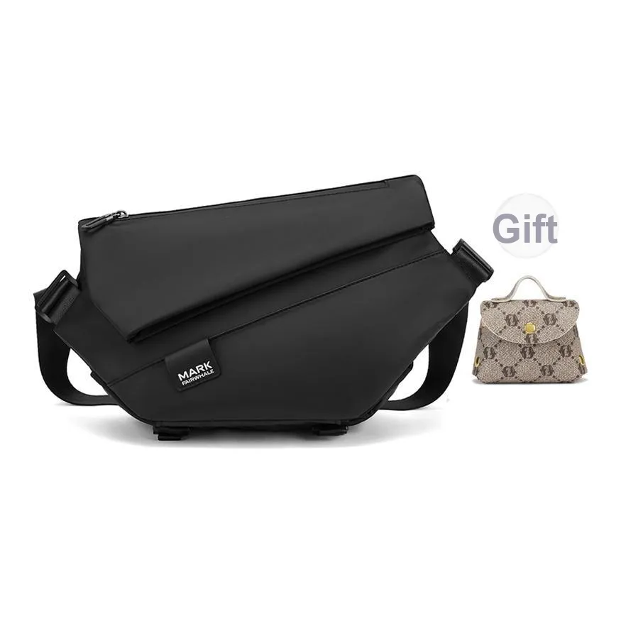 FAIRWHALE ПУ (полиуретан) Sling Сумка Сумка через плечо Курьерская сумка Большая Унисекс Черный Светлый Фотиния Серый