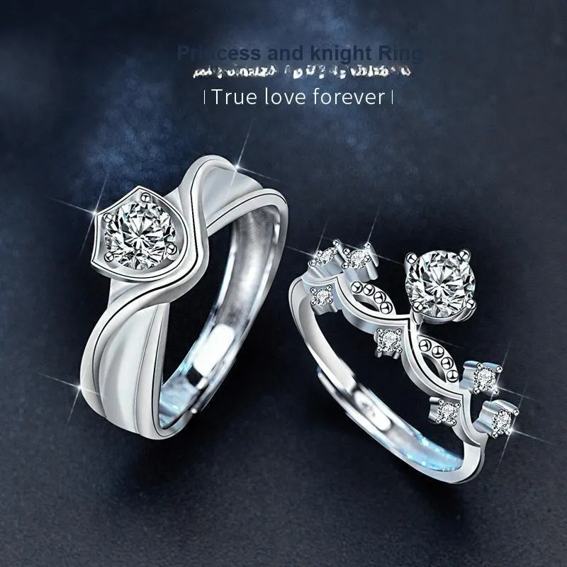 WUMZK S925 Silver Moissanite Rings Unisex-1