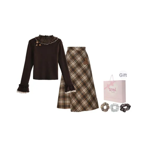 SNBL Топ+Юбка Женские Комплекты Юбка