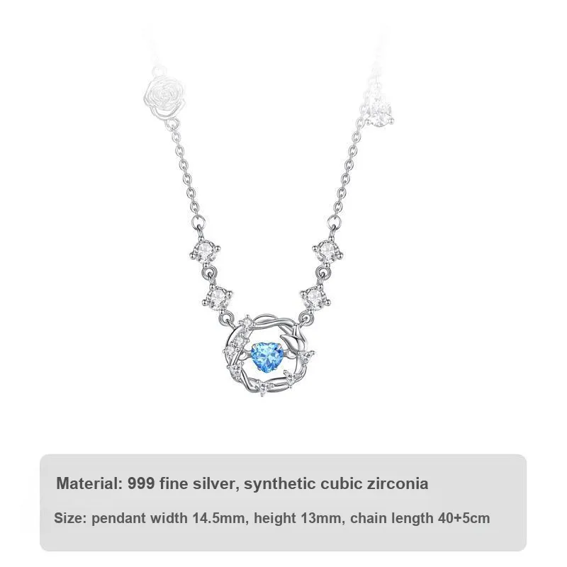 WINY 999 Fine Silver Necklaces Women's Silver-5