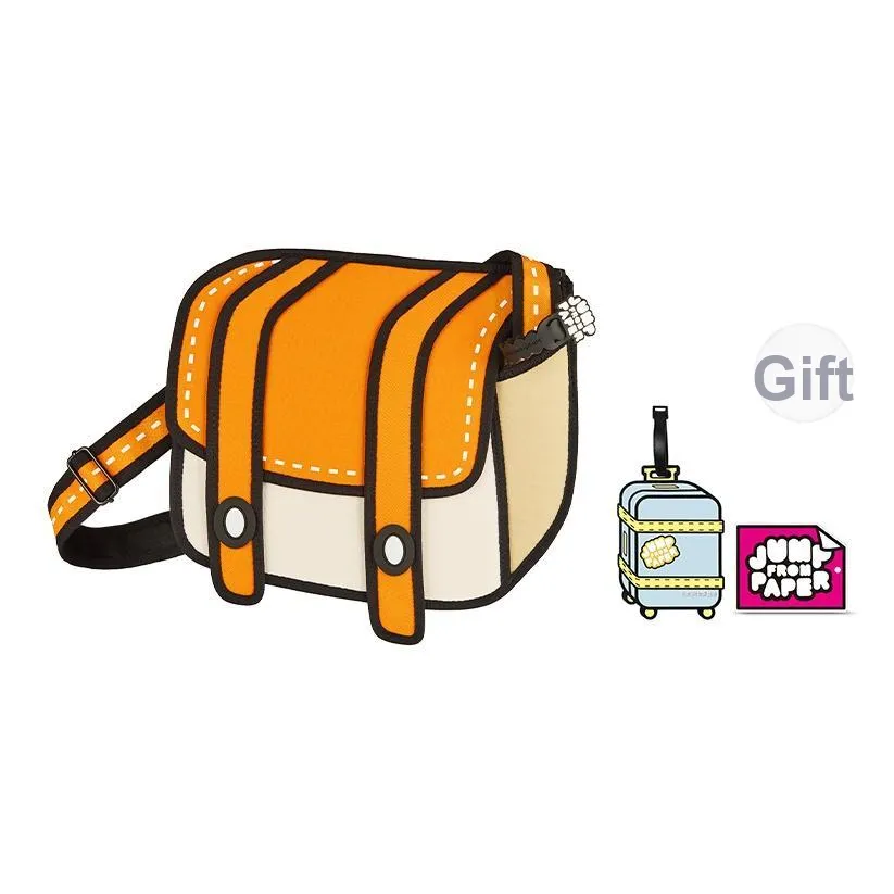 JumpFromPaper Oxford Polyester Cotton Blend Camera Crossbody Bag Regular Unisex Orange ДжампФромПапер Оксфорд Полиэстер Хлопковая Смешанная Камера Сумка через плечо Стандартная Унисекс Оранжевая