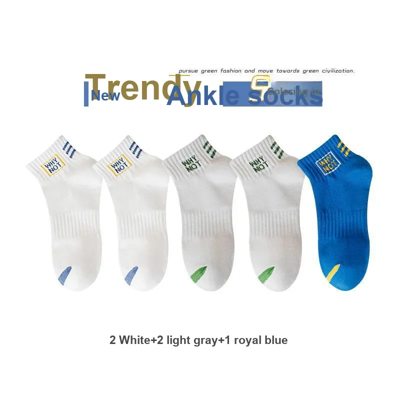 Lan Miao Ankle Socks Men's 5 Pack-6