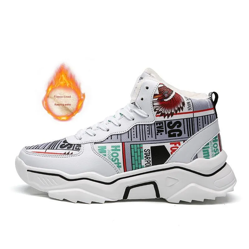PLAY COBBLER Coverage Warm Slip-Resistant Cushioning Wear-Resistant High-Top Skateboard Shoes Unisex-27