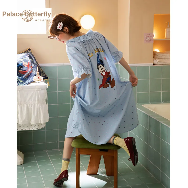 Gongdie x Disney Nightgown Women's Blue, Gift Box Set-5