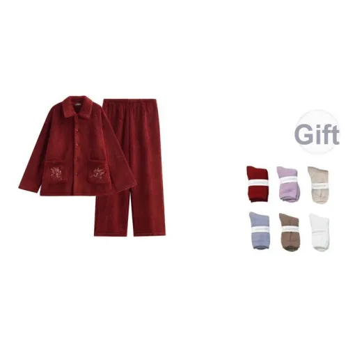 Same Language Пижамный комплект Мужской Китайский Красный · Вышитый Карасё