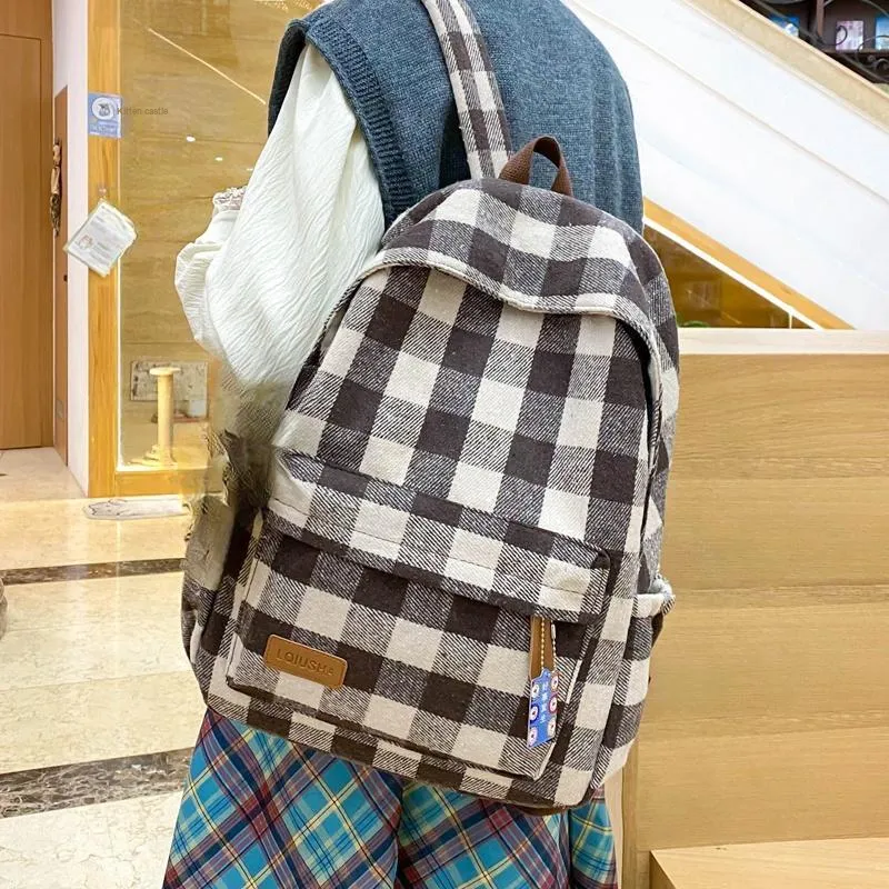 Yalu Nylon Backpack Unisex Black/Red/Blue/Green/Coffee-17