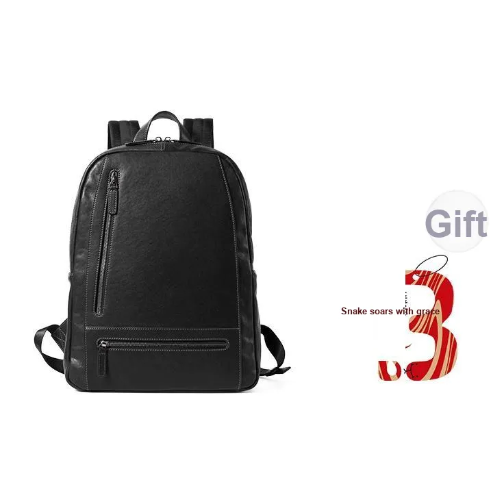 Sharkborough Cow Leather Backpack Regular Men's Black