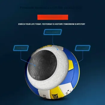 HONGKE Soft Leather Size 5 Ball Volleyball Unisex Blue