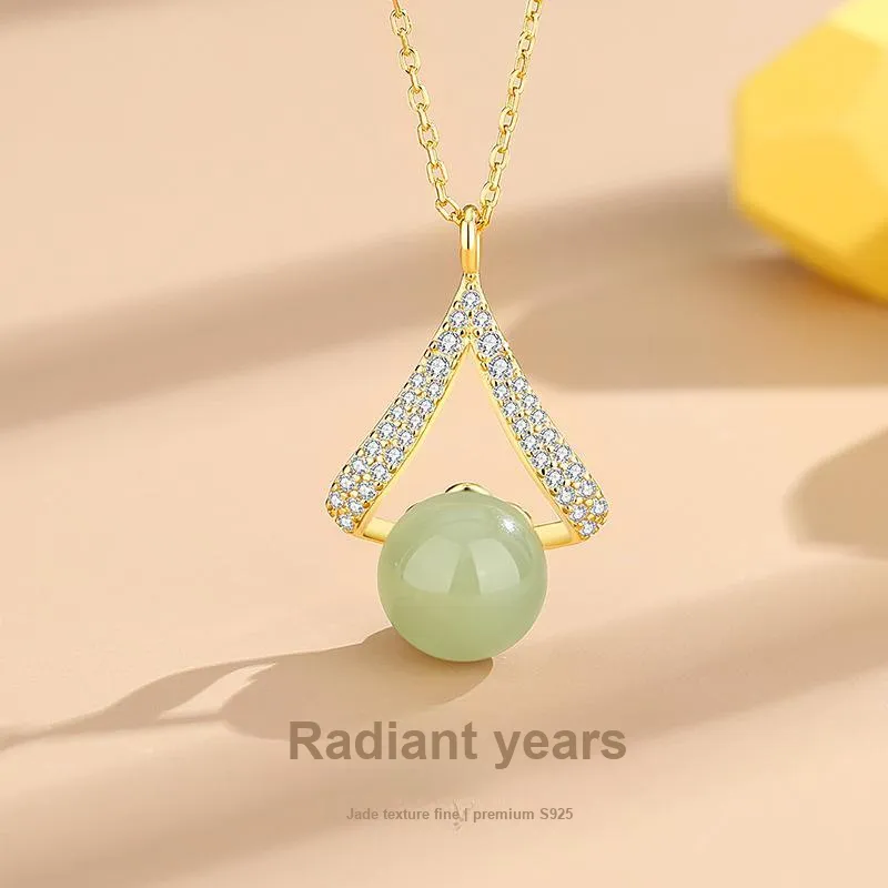 Royal Heaven's Choice Hetian Jade Pale Greenish White Jade Unisex-1