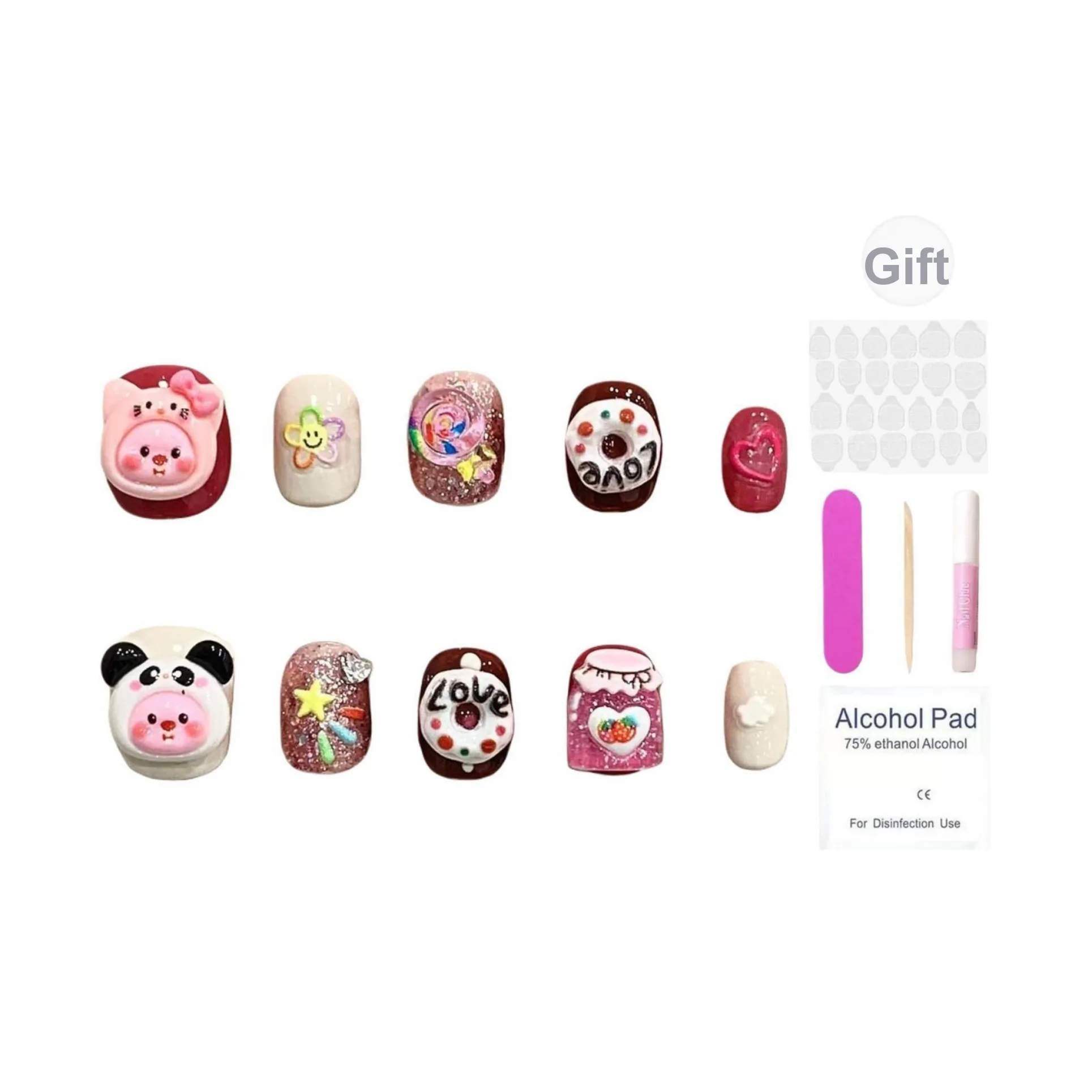 XIAMEIYU Премиум Эксклюзивный Универсальный Handcrafted False Nail Короткий Квадратный и Круглый 14 мм