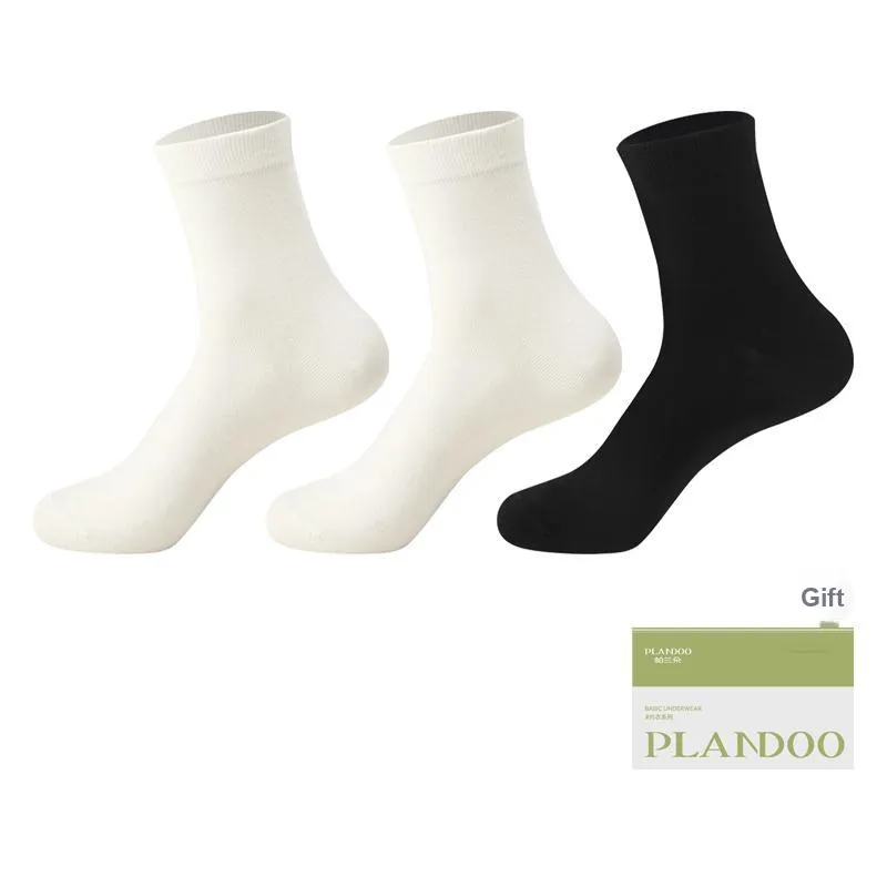 PLANDOO Mid Calf Socks Men's Shopping Bag 3 Pack-1