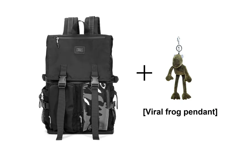 Land Gulls Nylon Backpack Unisex Black-5