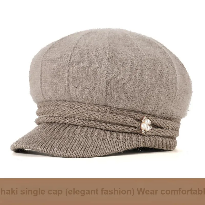 Top Melon Rabbit Fur Blend Beanies Women's-4