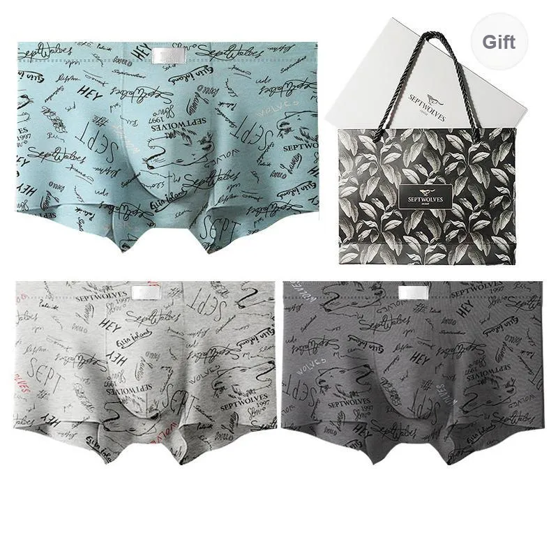 SEPTWOLVES Underwear Gift Box Men's 3 Pack Gift Box Set+Shopping Bag-7