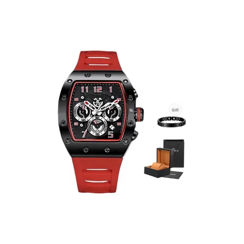 FR Beast Collection Кварцевый механизм Силиконовый ремешок Часы Мужские Черный циферблат