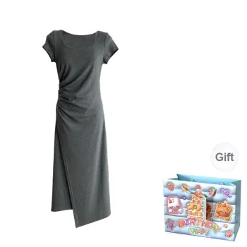TWOPLUMGIRLS Short Sleeved Dress Women's Urban Gray