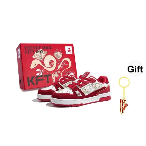 KFT Cloud Pattern Anti Slip и износостойкие скейтбординговые кроссовки с низким верхом увеличивающие высоту унисекс белый и красный