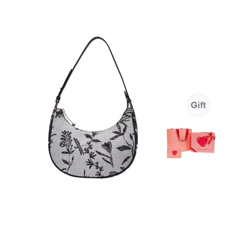 VANESSA HOGAN Fabric Shoulder Bag Hobo Handbag Women's Blue/Black-4