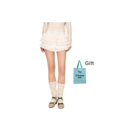 WEEKEND HUB Сладкий стиль Повседневные короткие юбки Женские