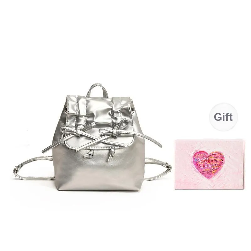 NATTY Minimalist Style Design Pleated Ballet Sweet Style PU Backpack Women's Multicolor-6