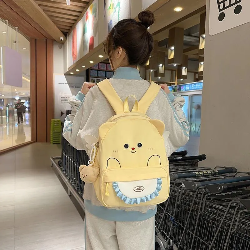 Kewuku Nylon Backpack Tubas Women's Yellow-2