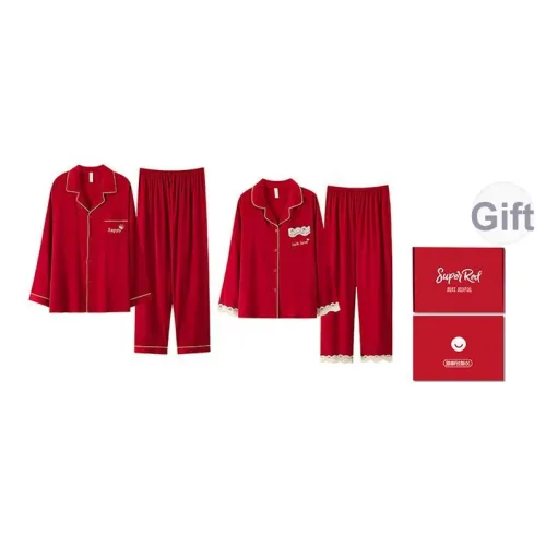QINJING Красный Унисекс Пижамные комплекты
