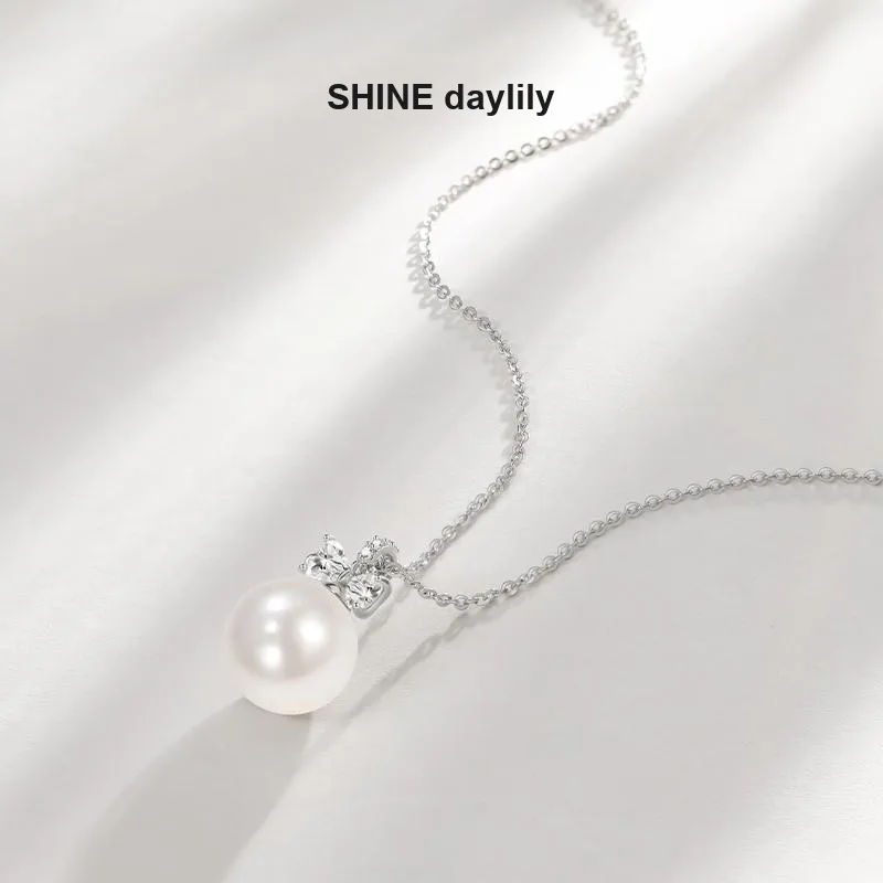 SHINE S925 Silver, Shell Pearl, Zircon Necklaces Women's-6