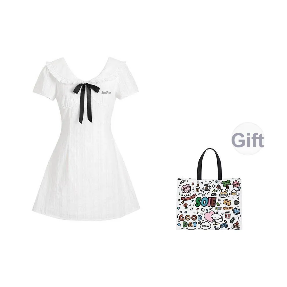 SOIE Короткое платье с короткими рукавами женское