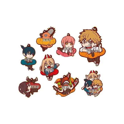 STAND STONES Chainsaw Man Rubber Pendant Счастливый Draw Целая коробка 8 шт
