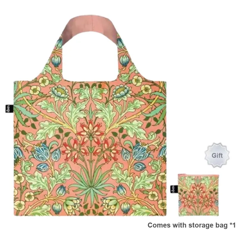 Loqi William Morris Collaboration Recyclable Polyester Shoulder Bag Regular Women's Orchard/Strawberry Thief/Windflower-6