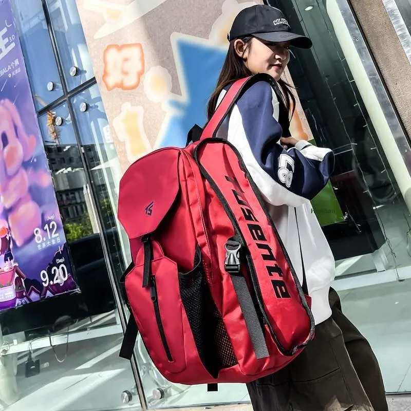 HCXK Oxford Backpack Unisex Gray/Black/Red-15