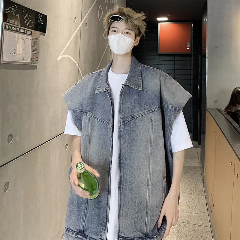 WELTER EXPERIMENT Fashion Practical Vest Unisex Classic Blue Single Item-9