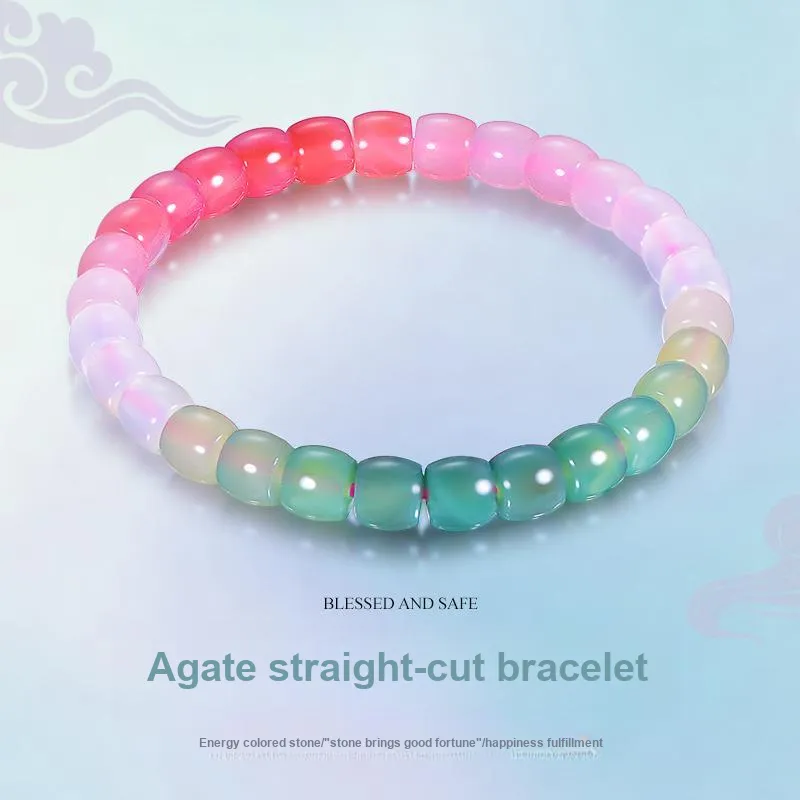 TAOHUAZHAOZHAO Natural Agate Jade Bracelets Women's-4