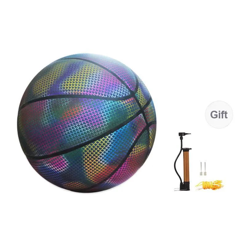 THREEHUAN PU Basketball Size 7 Ball Reflective Training Unisex-9