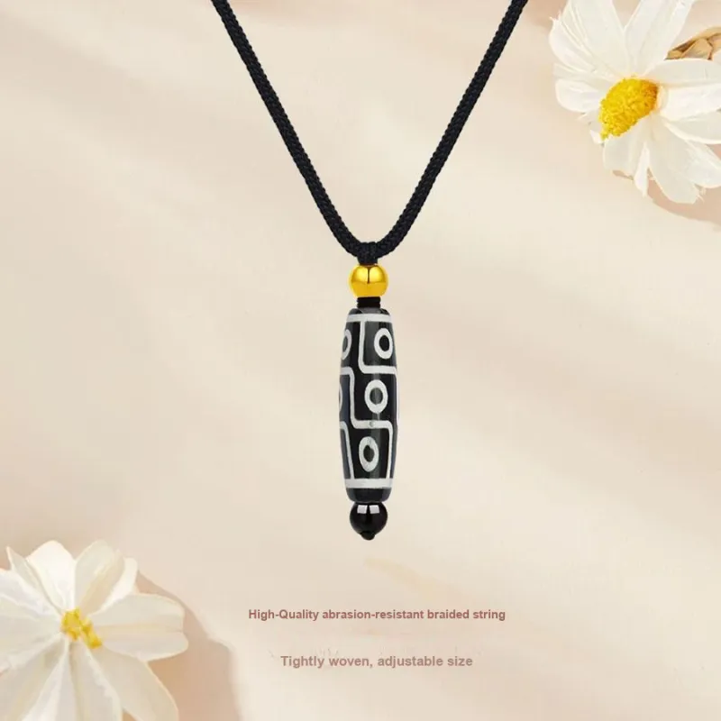 Master Kim Fortune Gold Agate Bead Necklaces Unisex-2