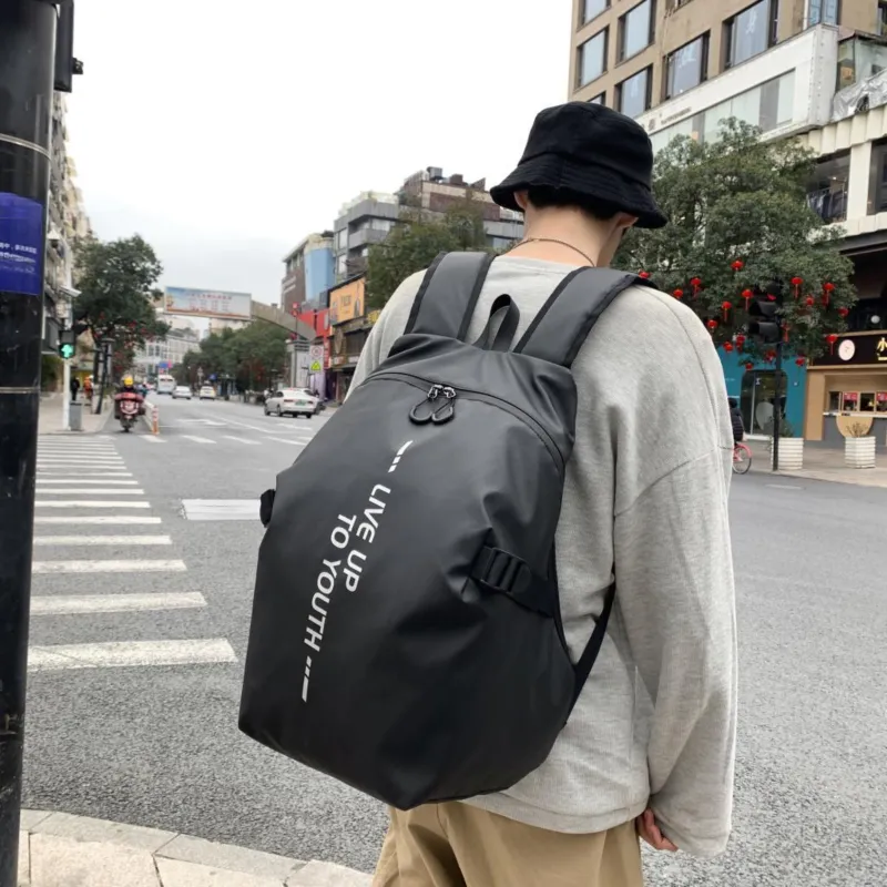 OUZIHUANG Oxford Backpack Unisex Black-3