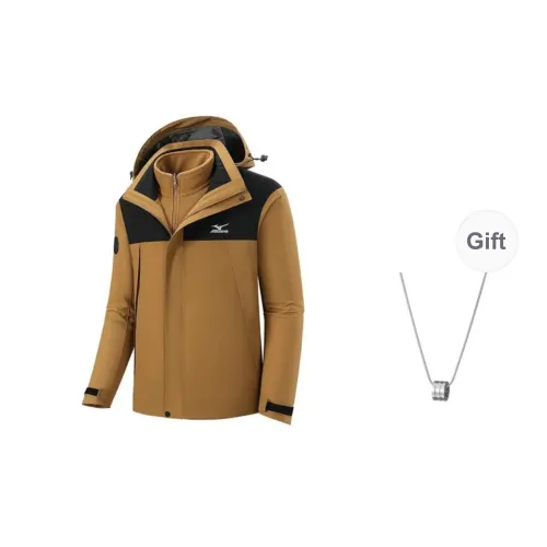 Mizuno Keep Warm From The Wind Windbreaker Jacket Men's Sand Yellow Necklaces With Gift