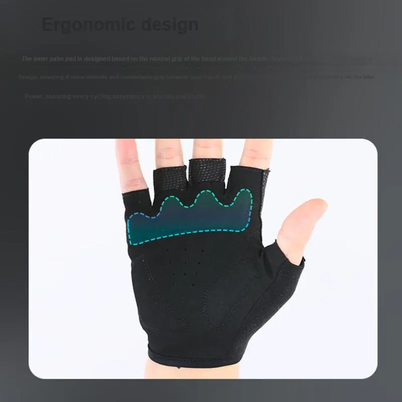 XDS Cycling Gear Short Finger Cycling Glove Unisex Composite Material Black-4