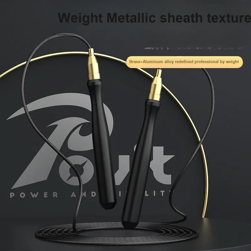 POVIT Jump Ropes Black Gold Physical Fitness Training Unisex 3M Weight Loss And Burden Reduction-1