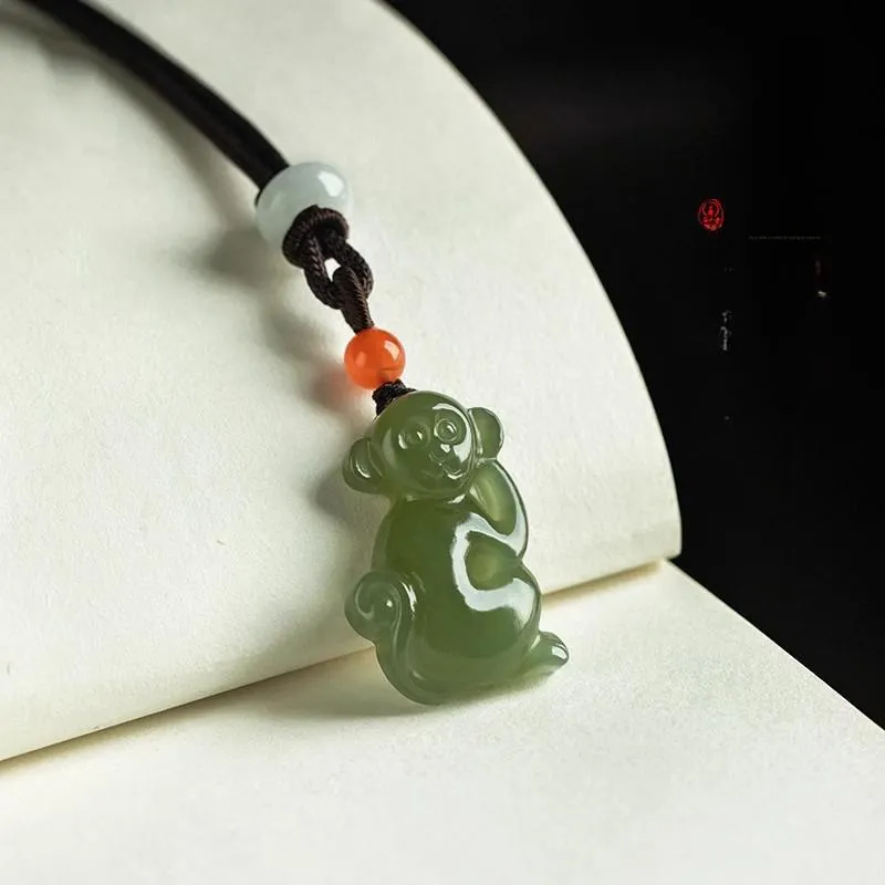 Andaozi Hetian Jade Necklaces Green Jade Unisex-1