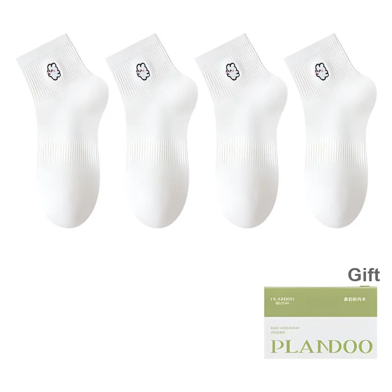 PLANDOO Mid Calf Socks Women's Shopping Bag 4 Pack-16