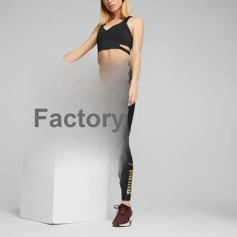 PUMA Fit Eversculpt Logo High Waisted 7/8 Tight Sports Pants Women's Black-2