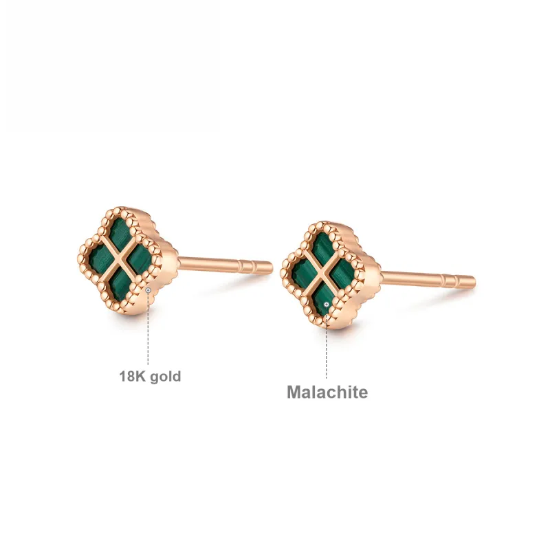 LUKFOOK JEWELLERY Malachite Stud Earrings Women's-5