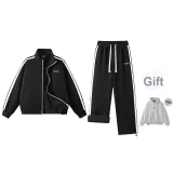 Black (Fleece-Lined and Thickened) with Light Gray Sweatshirt (Regular Edition)