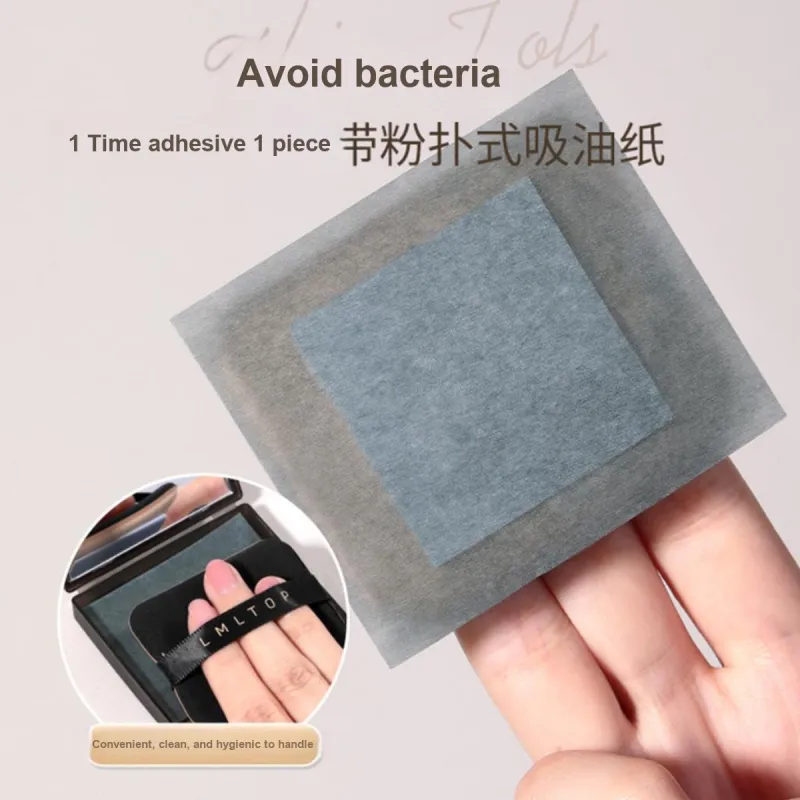LMLTOP Face Bamboo Charcoal Oil Absorption Paper Includes Powder Puff & Compact Mirror-1